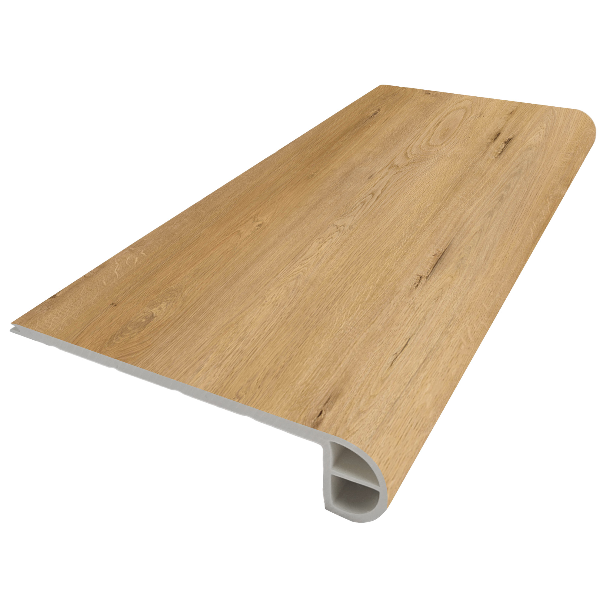 Bambino Series BB-XII-S Flush Stair Nose, 94-1/2 in L, 4.34 in W, 0.2 in Thick, SPC, Naples Parfum